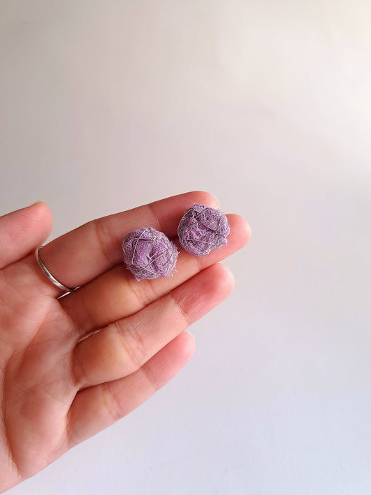 LILAC WOVEN EAR STUDS